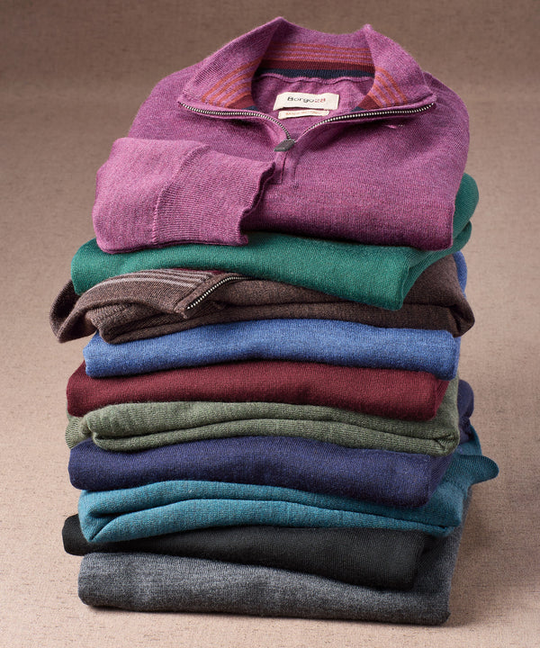 Merino Wool Quarter-Zip Sweater - Borgo28