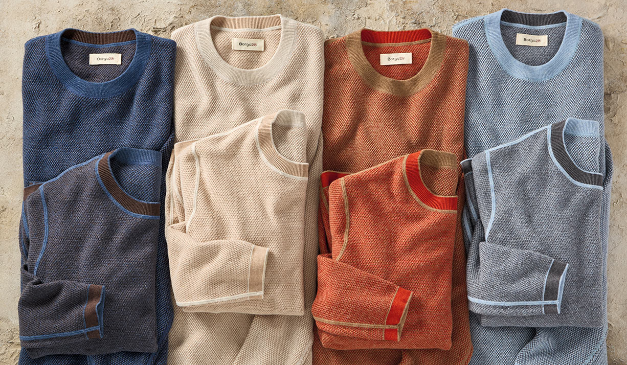 Reversible Double-Faced Jacquard Popcorn Stitch Sweater by Borgo28