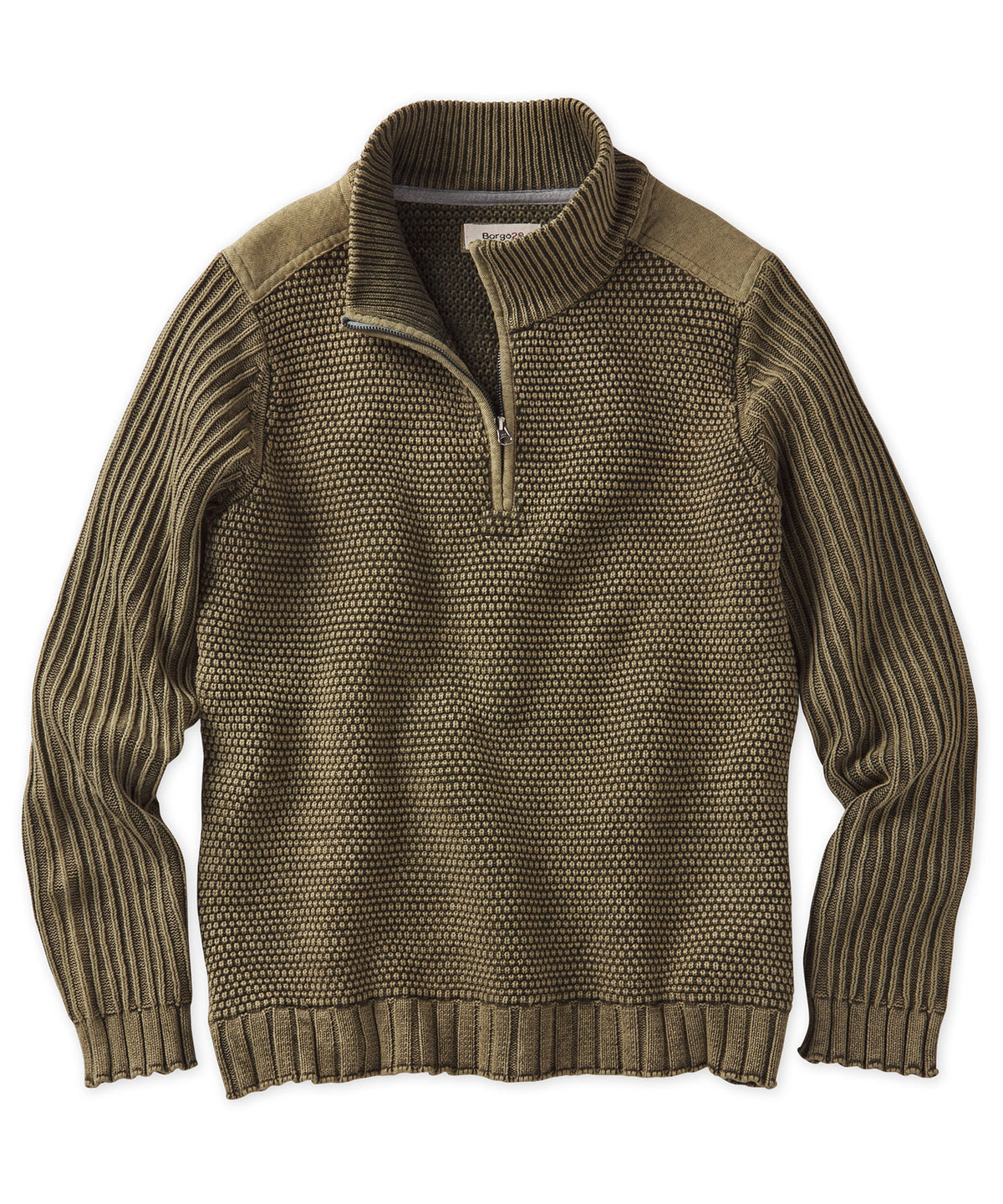 Quarter-Zip Stone Washed Sweater