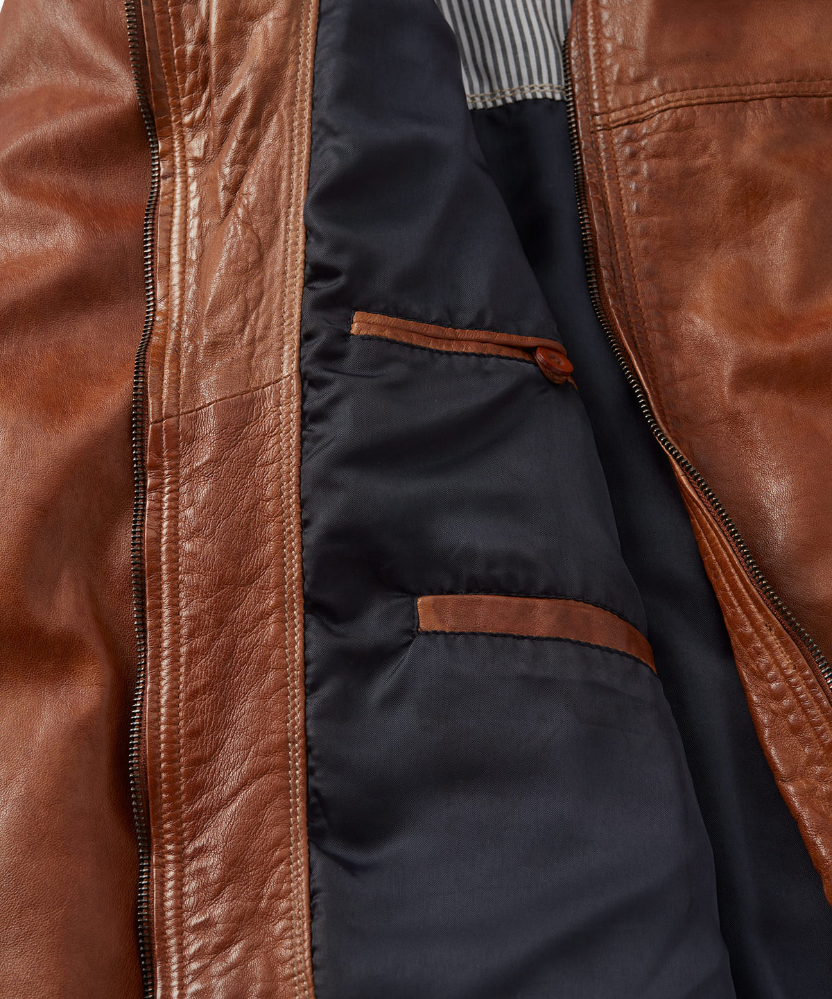 Lightweight Leather Bomber Jacket