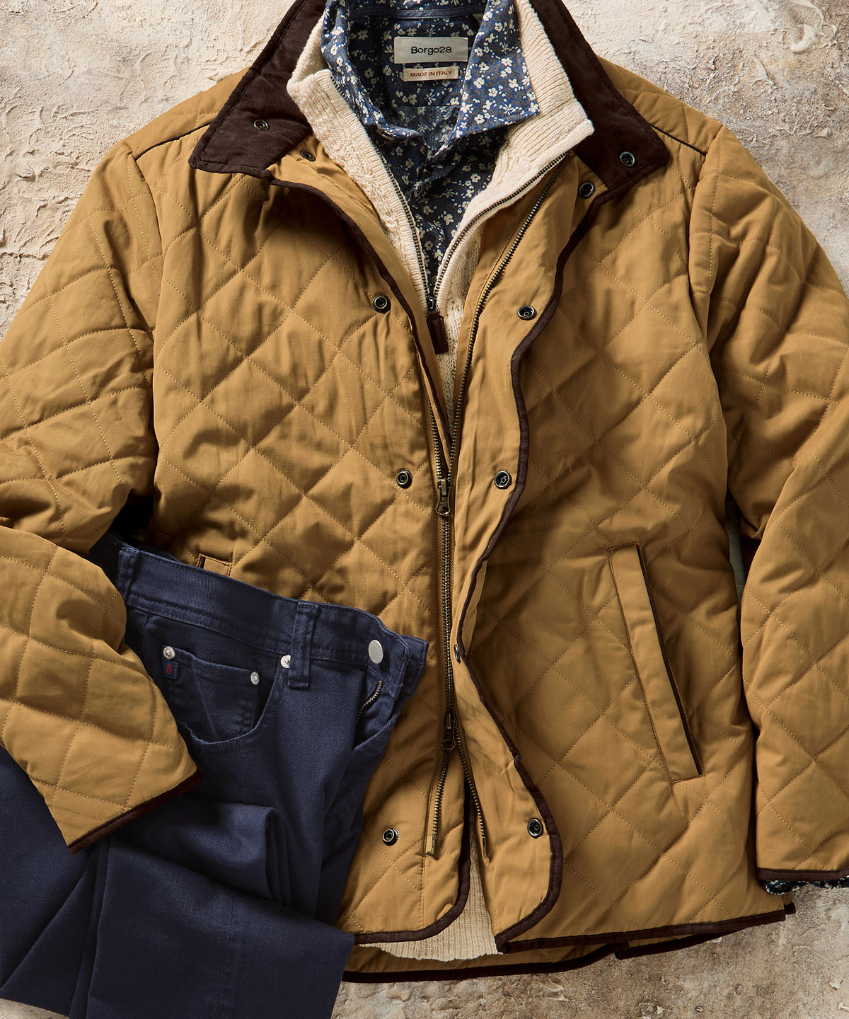 Brushed Poly-Nylon Quilted Jacket