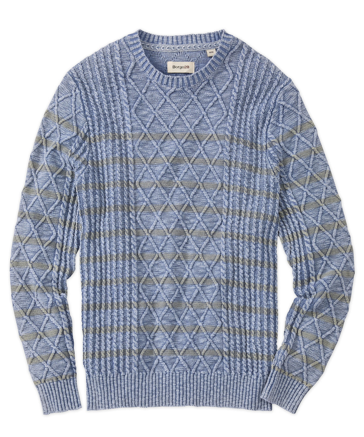 Mixed Cable Crewneck Sweater