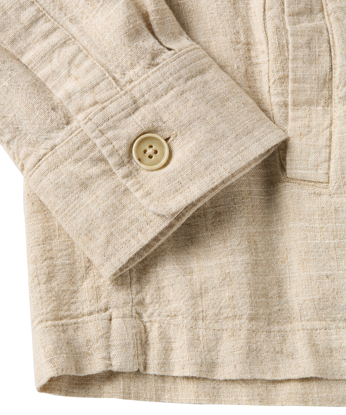 Long-Sleeve Linen-Blend Overshirt