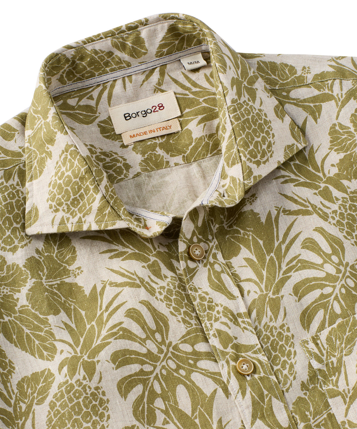Pineapple Print Linen Sport Shirt