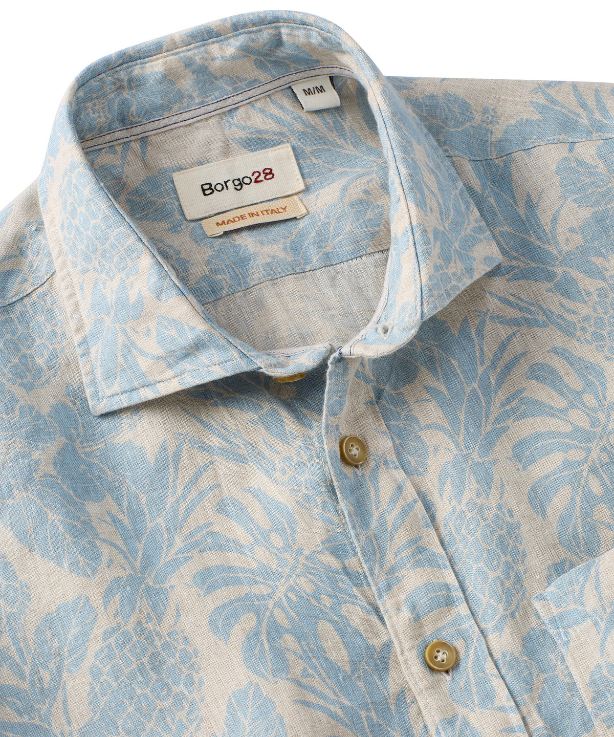 Pineapple Print Linen Sport Shirt