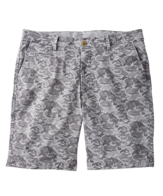 Camo Print Cotton Stretch Twill Shorts