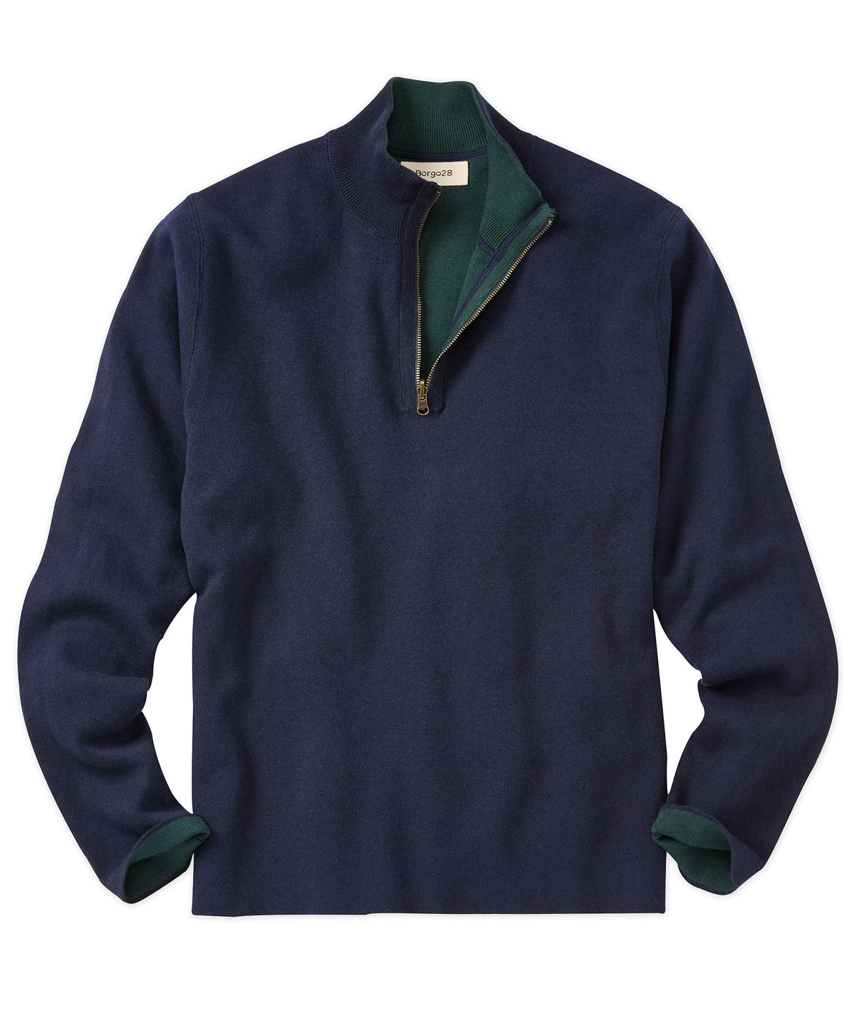 Reversible Quarter-Zip Mock Neck Sweater