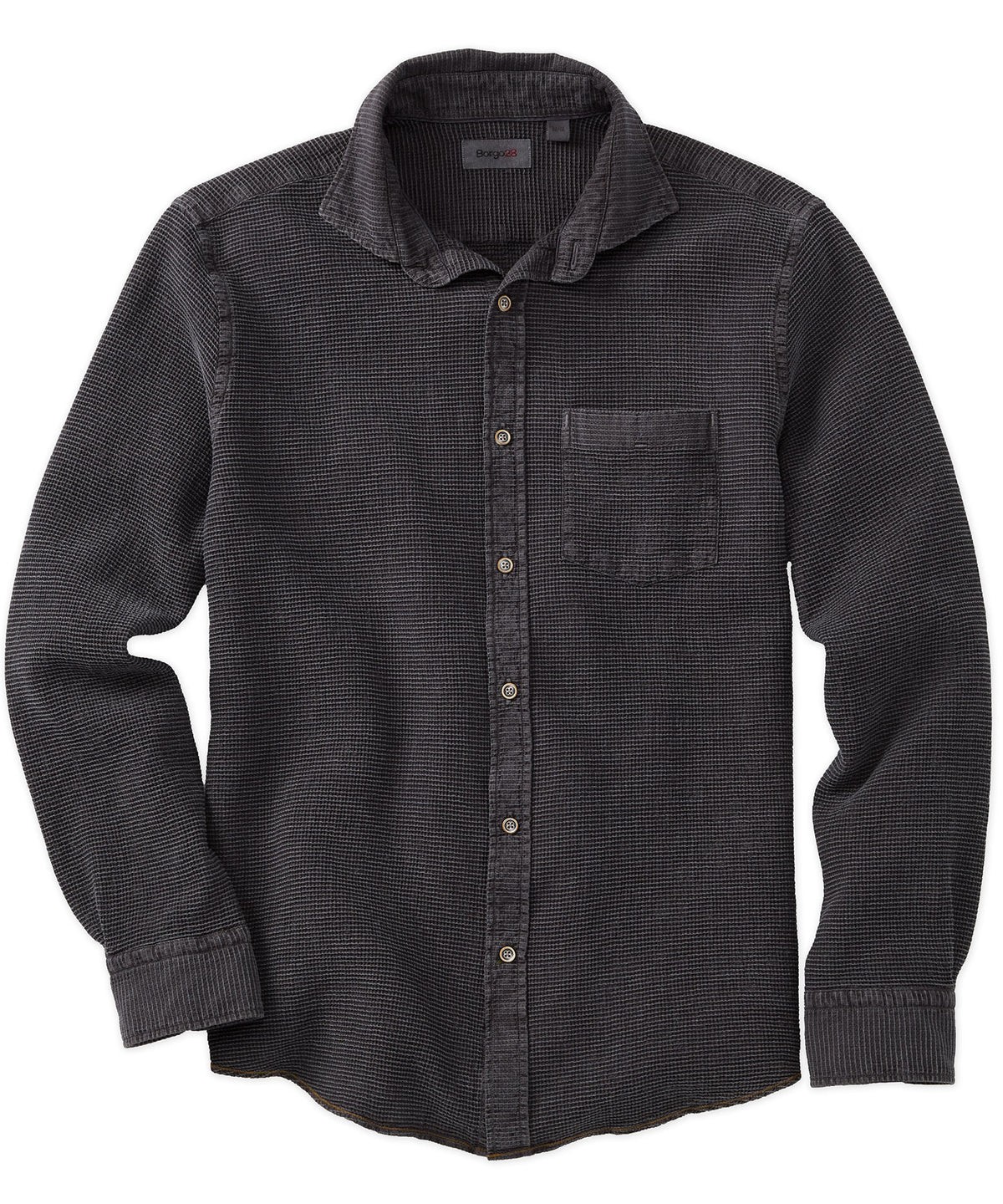 Button-Front Waffle Shirt