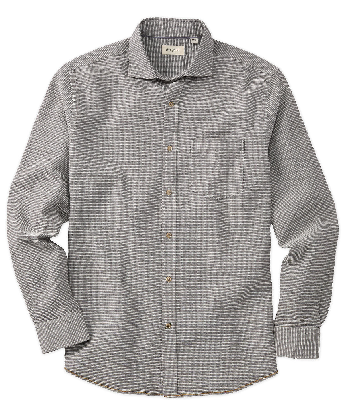 Button-Front Waffle Shirt