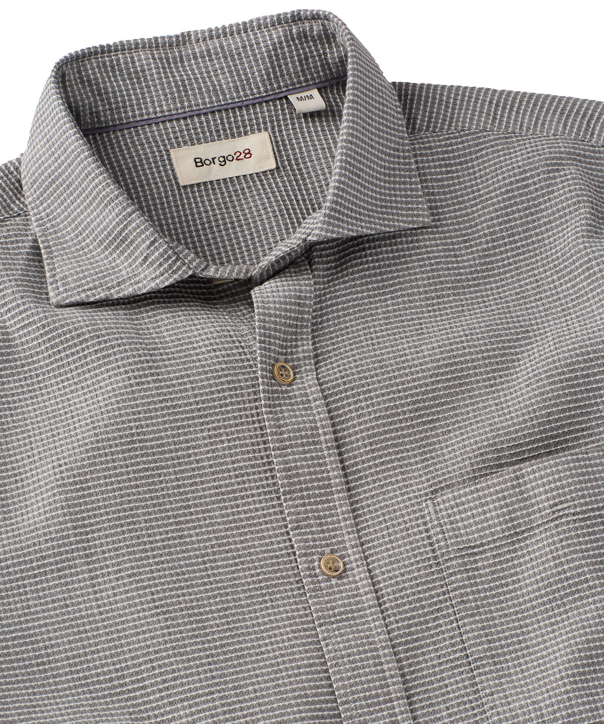 Button-Front Waffle Shirt