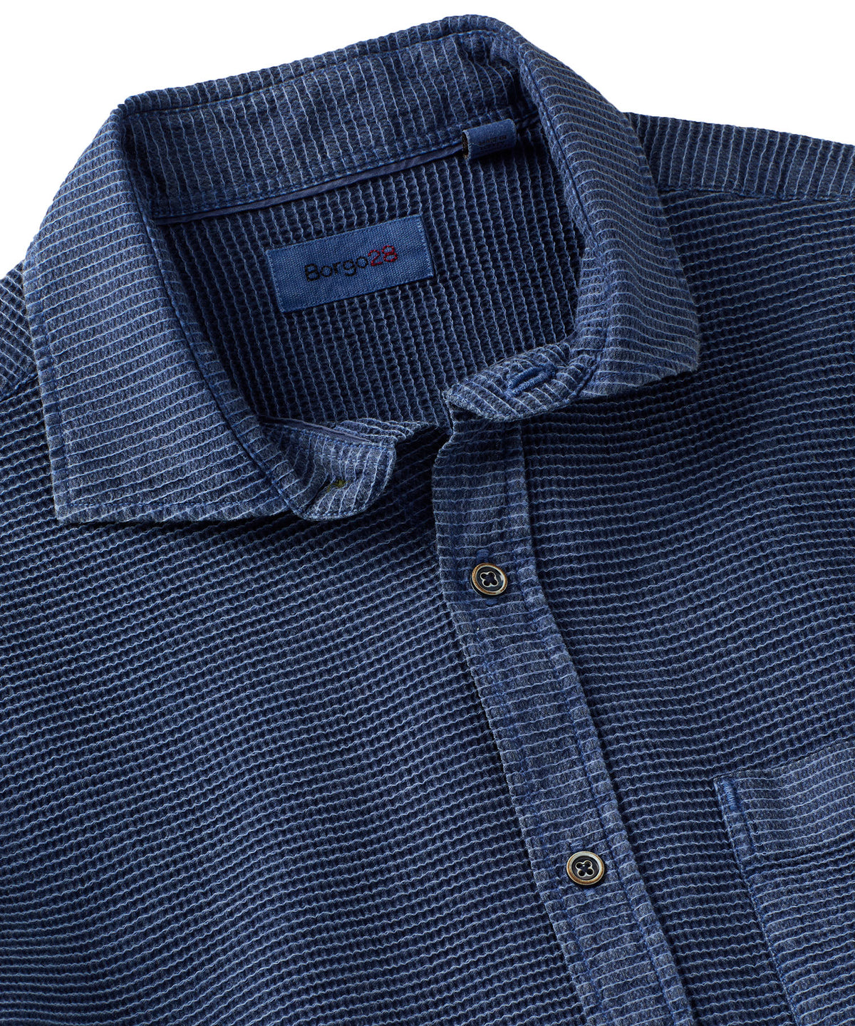 Button-Front Waffle Shirt