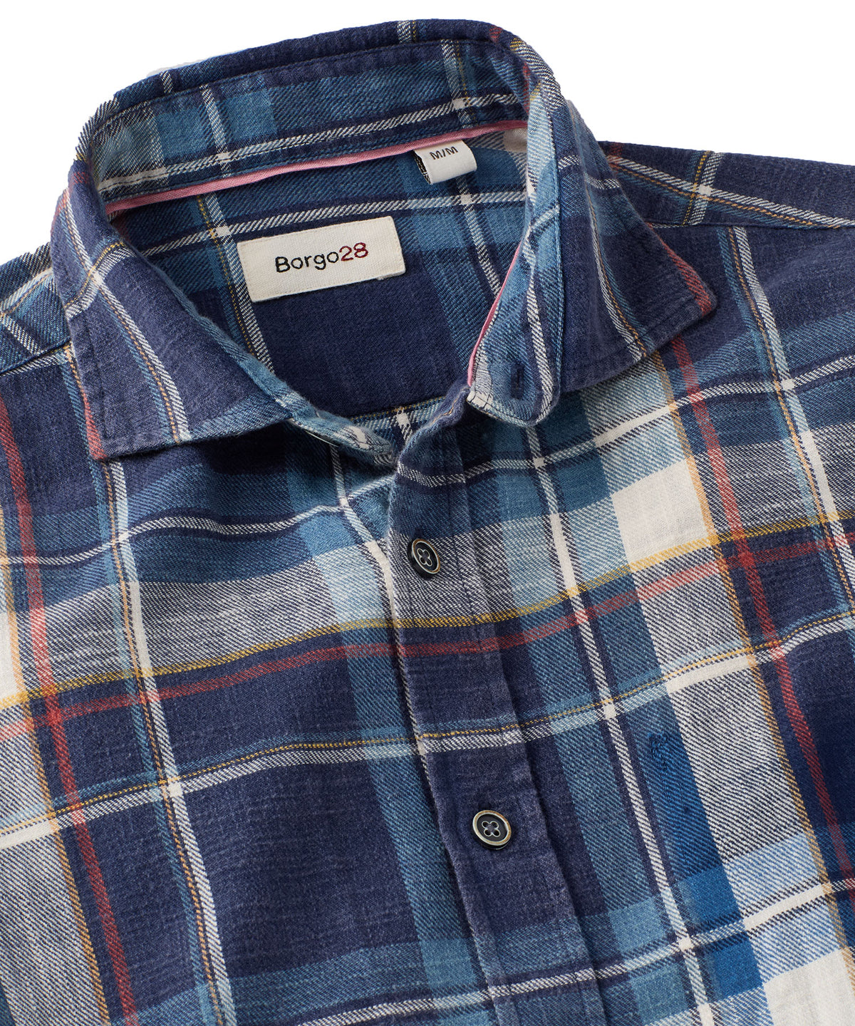 Twill Indigo Plaid Italian Sport Shirt