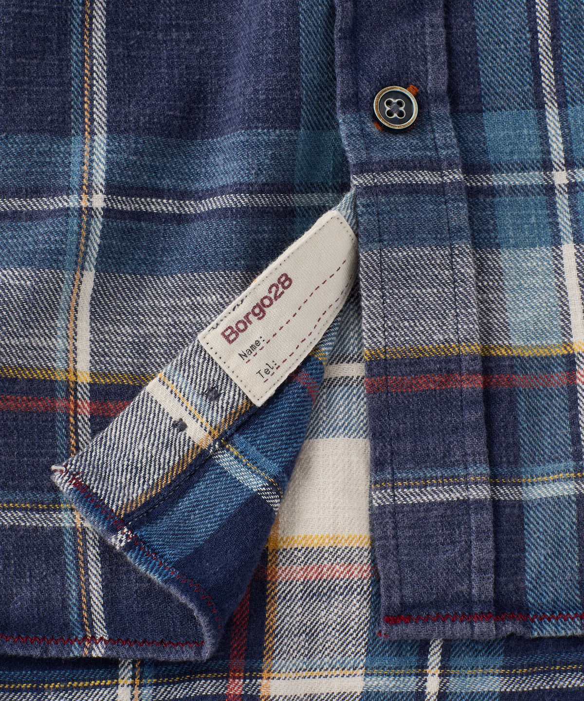 Twill Indigo Plaid Italian Sport Shirt