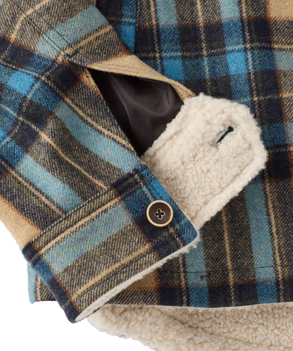 Plaid Fleece Quilted Jacket