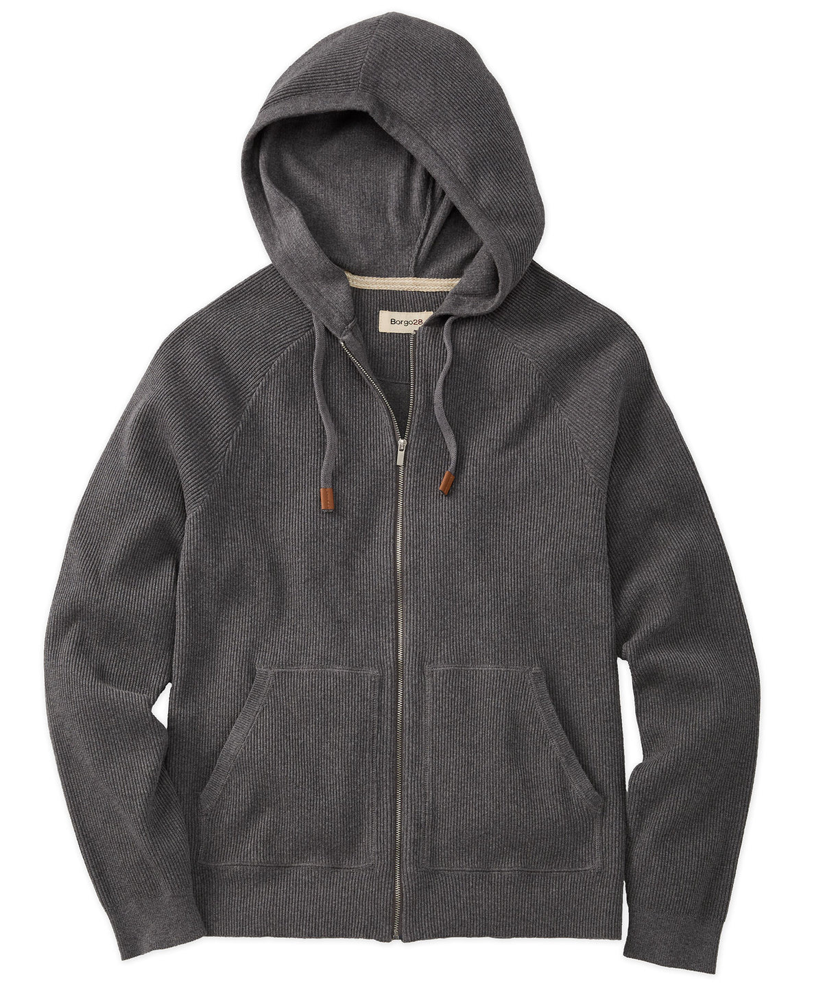 Raglan Sleeve Zip-Front Hoodie