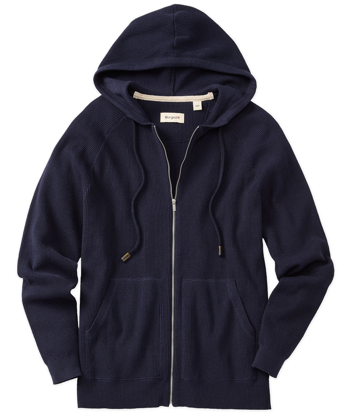 Raglan Sleeve Zip-Front Hoodie