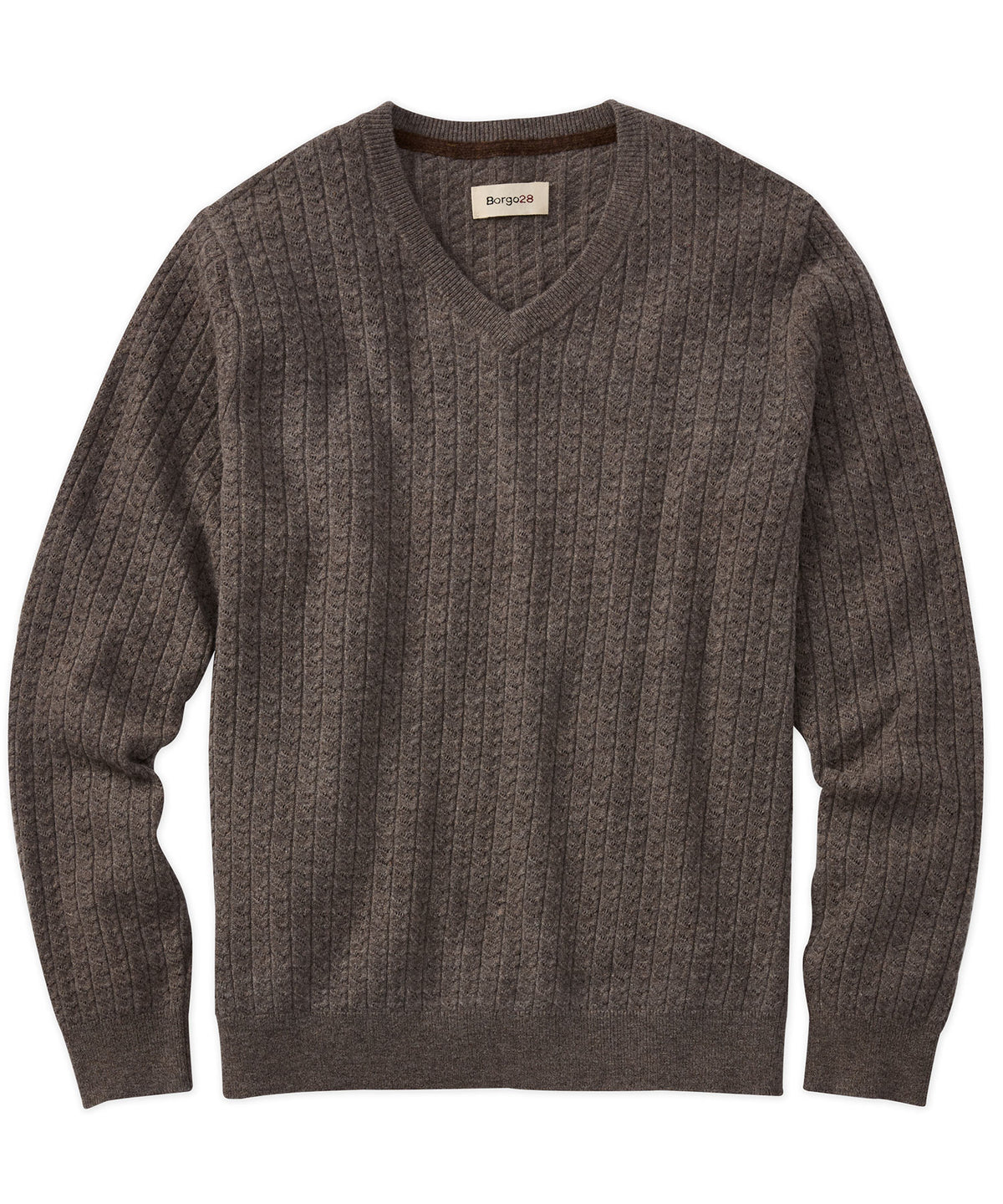 Wool Cable V-Neck Sweater