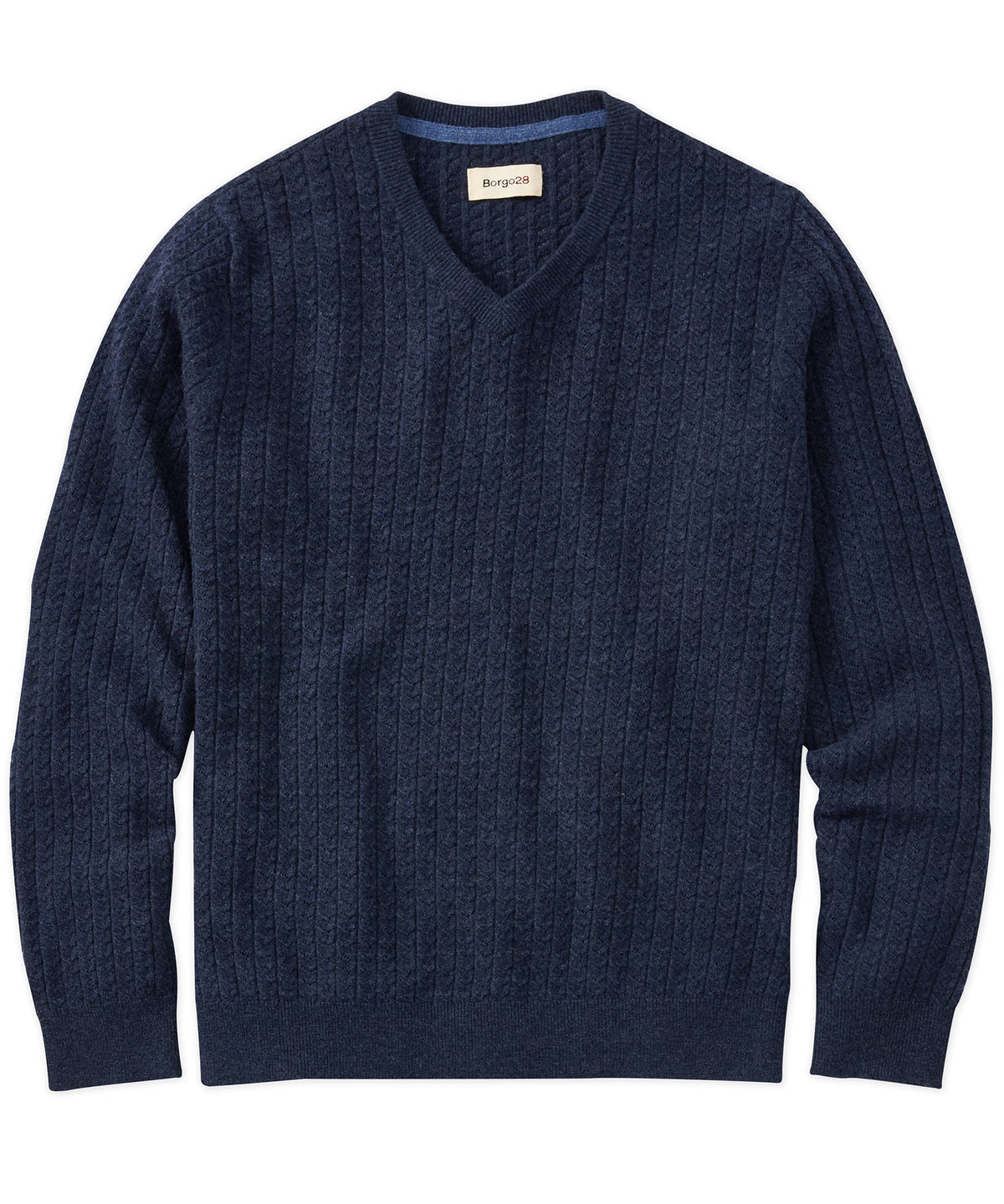 Wool Cable V-Neck Sweater