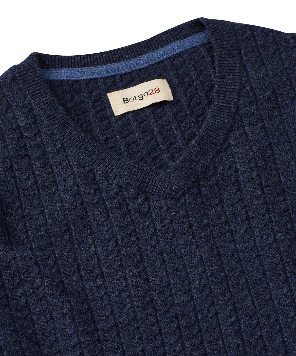 Wool Cable V-Neck Sweater