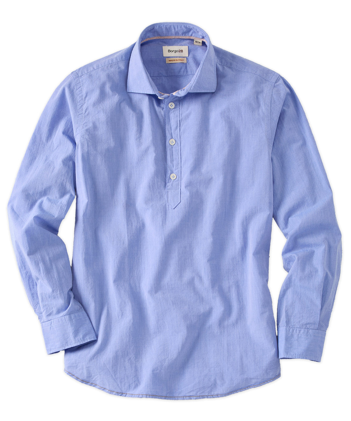 mens popover dress shirt Perry Ellis Men's Linen Popover Shirt in Sea Pine/green, Size Medium, Solid, Regular Long Sleeves