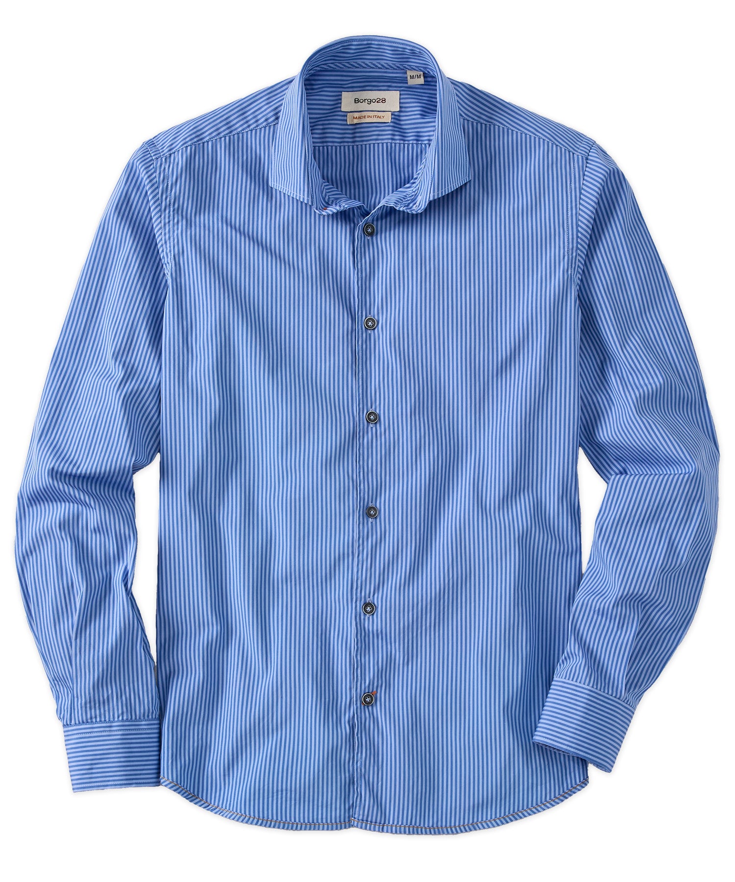 Pure Cotton Long-Sleeve Sport Shirt Blue Mix / XL