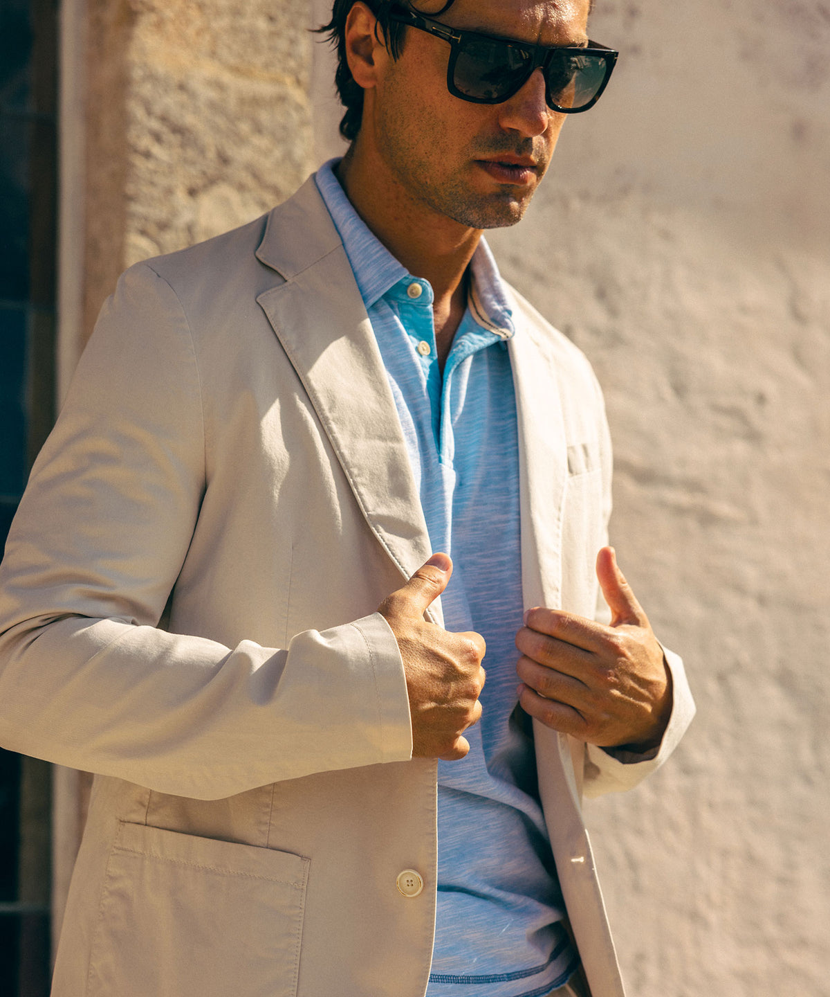 Garment-Dyed Cotton Casual Blazer