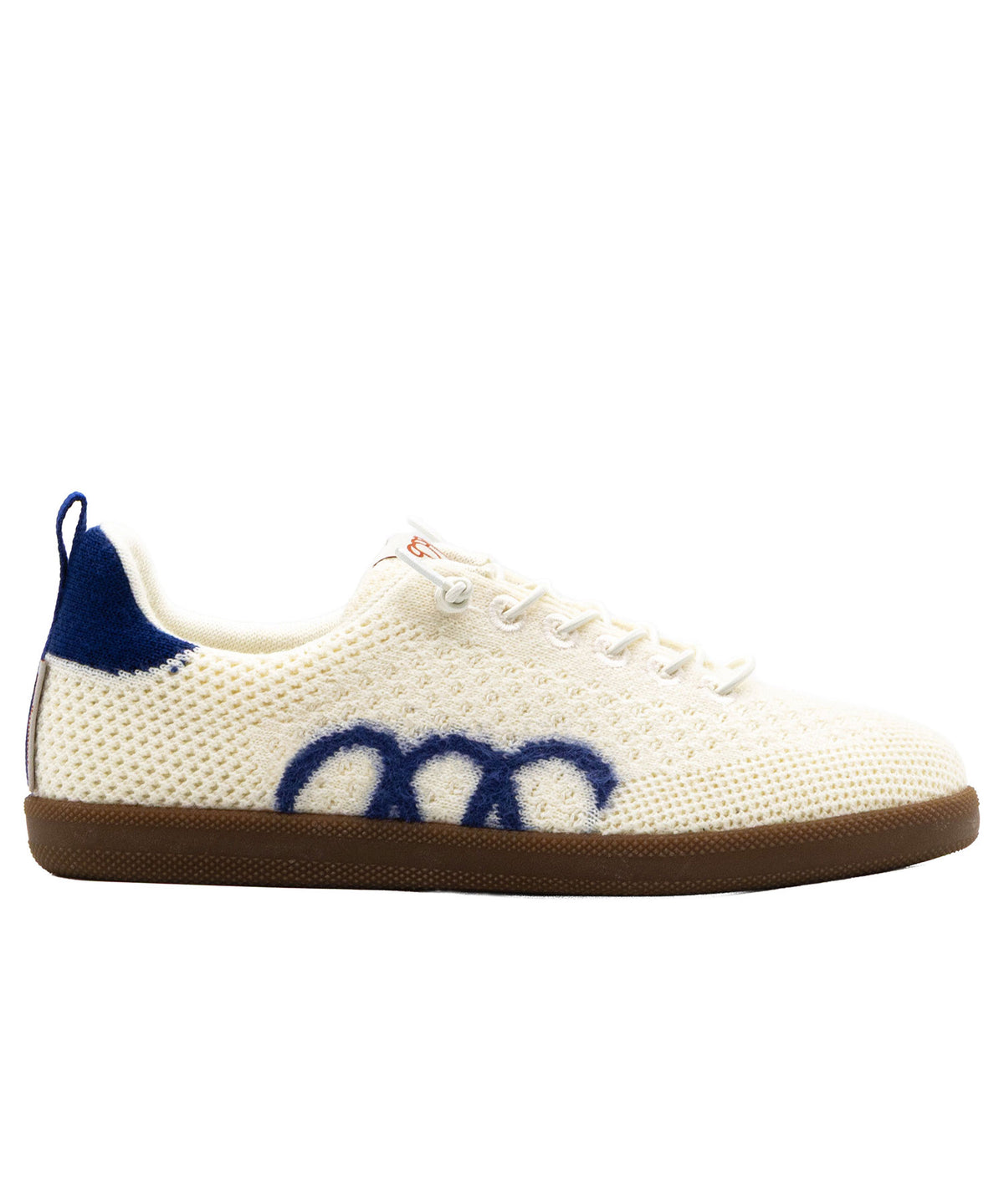 Ecru Royal Blue Merino Wool