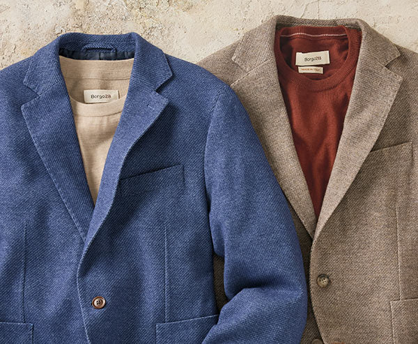 Denim Weave Two-Button Blazer by Borgo28