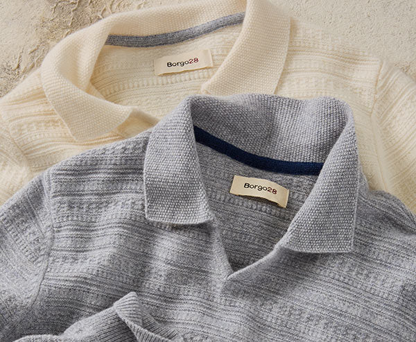 Horizontal Jacquard Polo-Neck Sweater by Borgo28