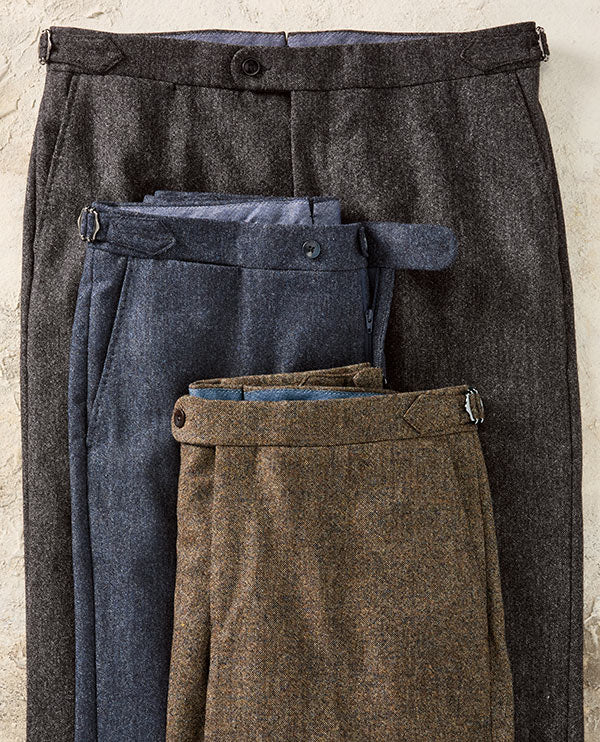 English Merino Wool Donegal Flat-Front Pant by Borgo28
