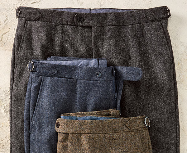 English Merino Wool Donegal Flat-Front Pant by Borgo28