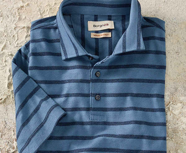 Borgo28 Horizontal Stripe Short-Sleeve Dress Polo Shirt