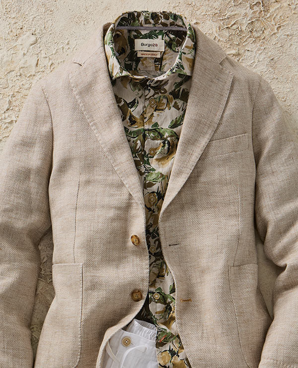 Twill Natural Knit Two-Button Blazer by Borgo28