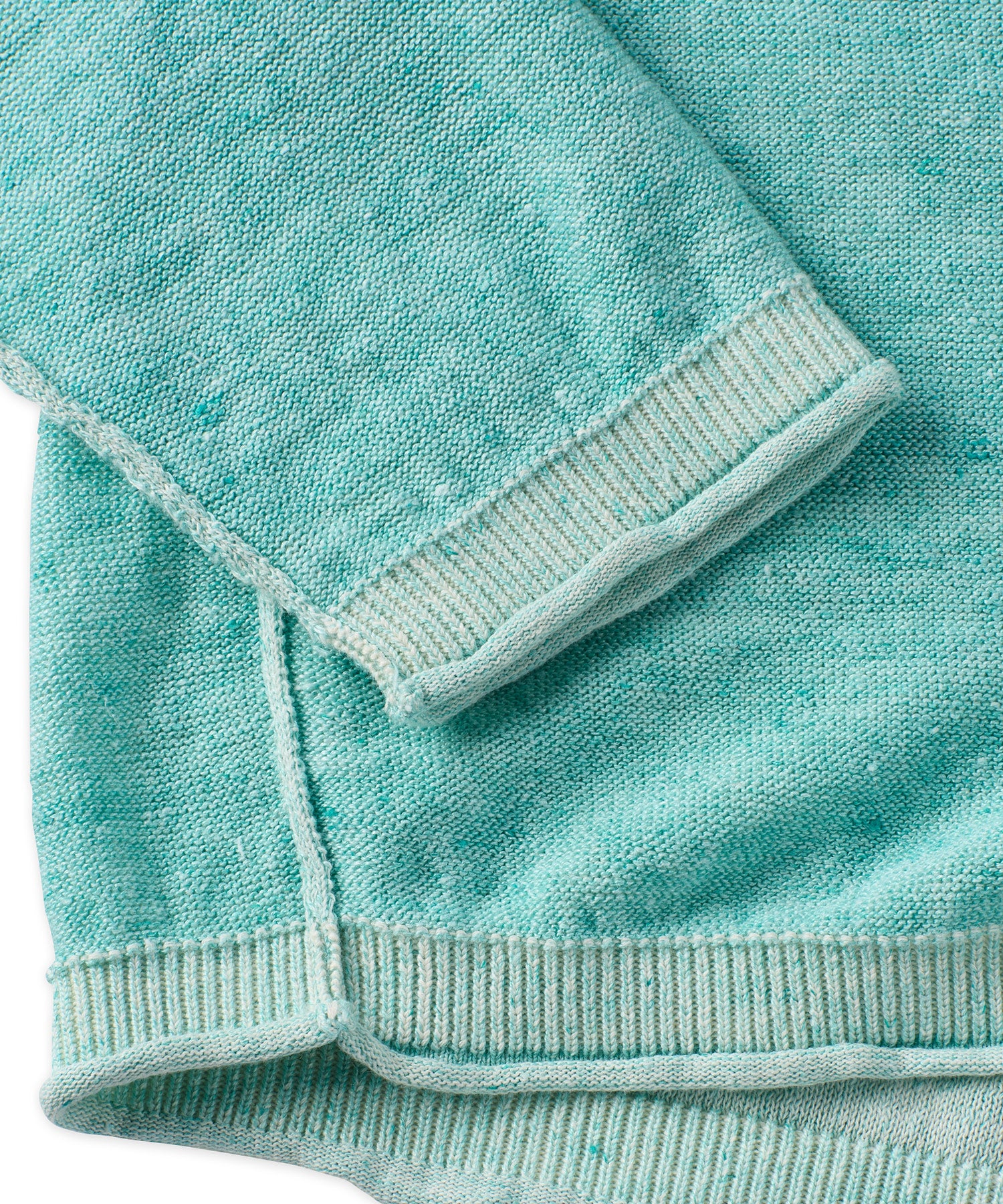 Cotton-Linen Notch Neck Sweater - Borgo28