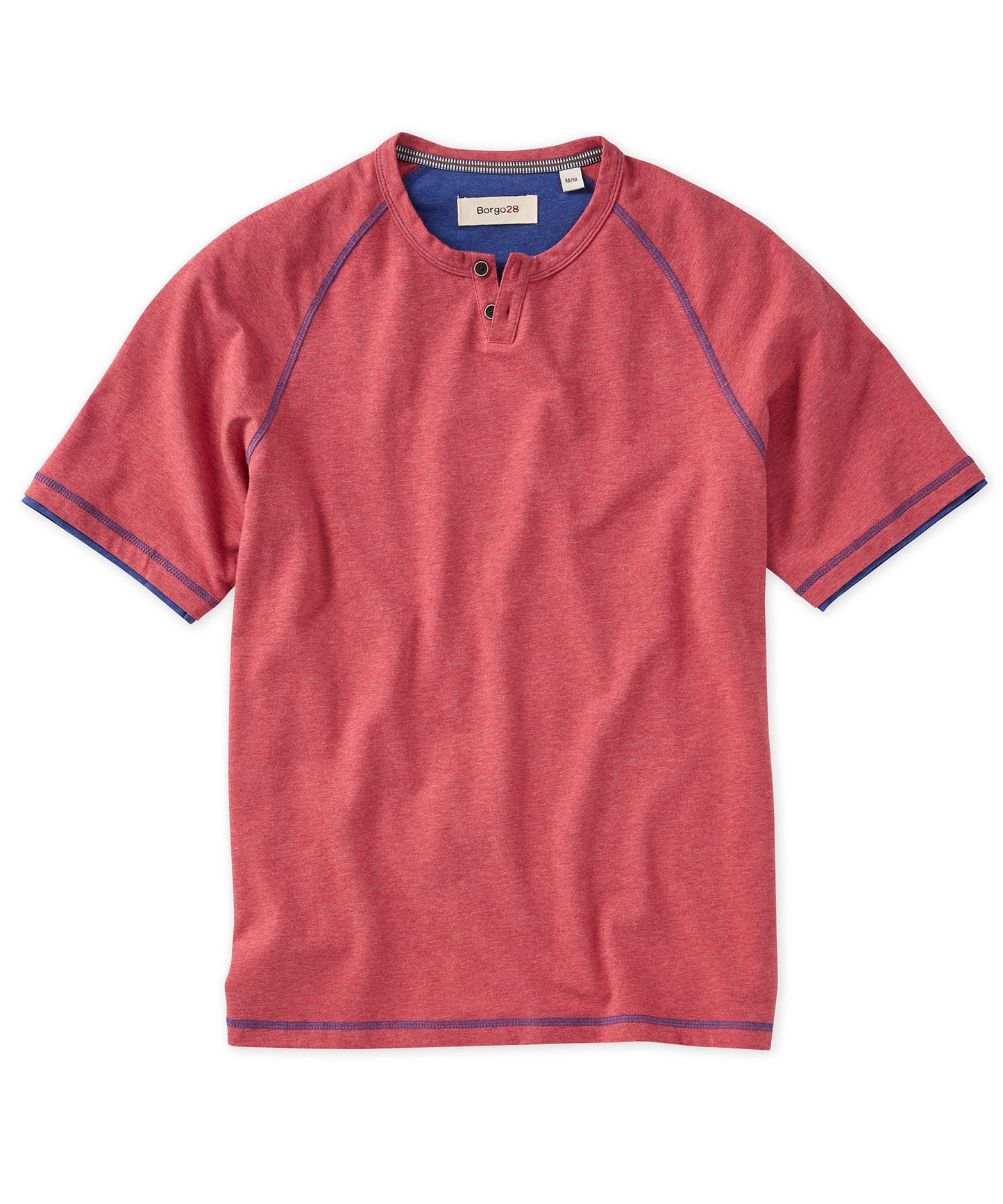 Melange Notch Neck Short Sleeve Tee