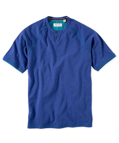 Melange Notch Neck Short Sleeve Tee