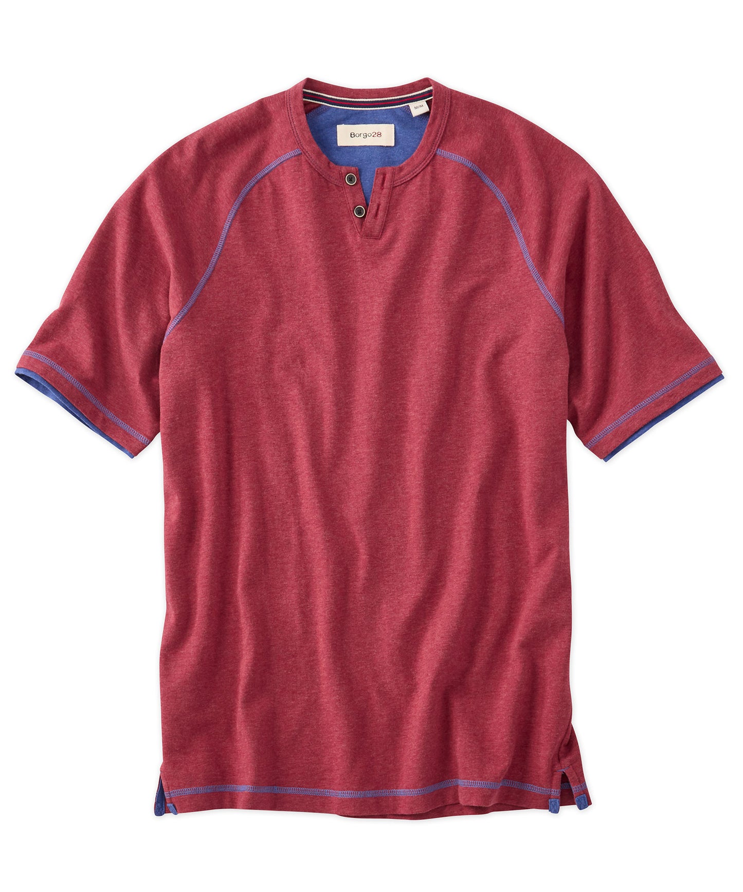 Melange Notch Neck Short Sleeve Tee