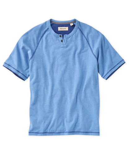 Melange Notch Neck Short Sleeve Tee