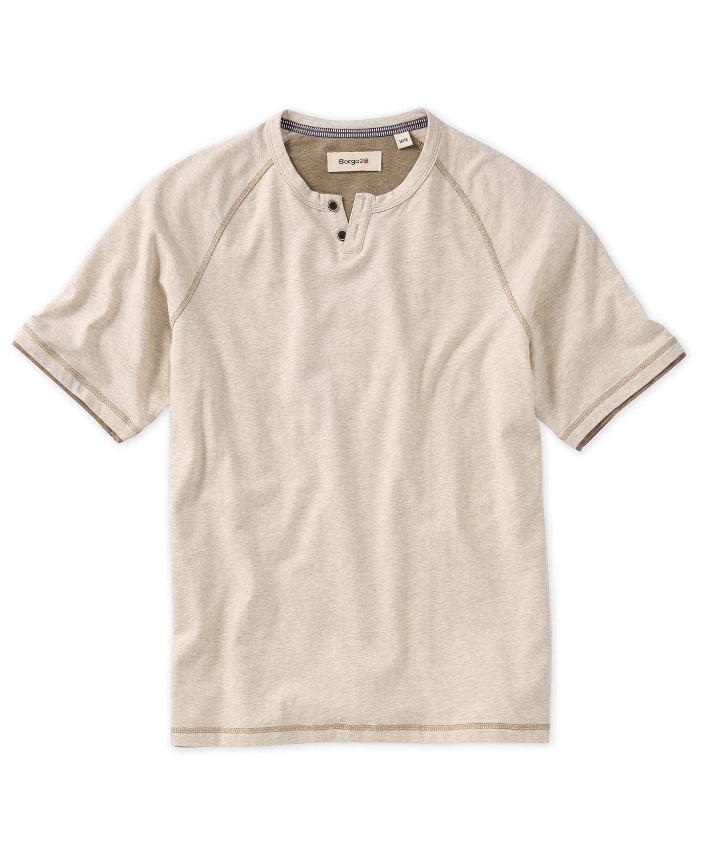 Melange Notch Neck Short Sleeve Tee