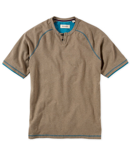 Melange Notch Neck Short Sleeve Tee