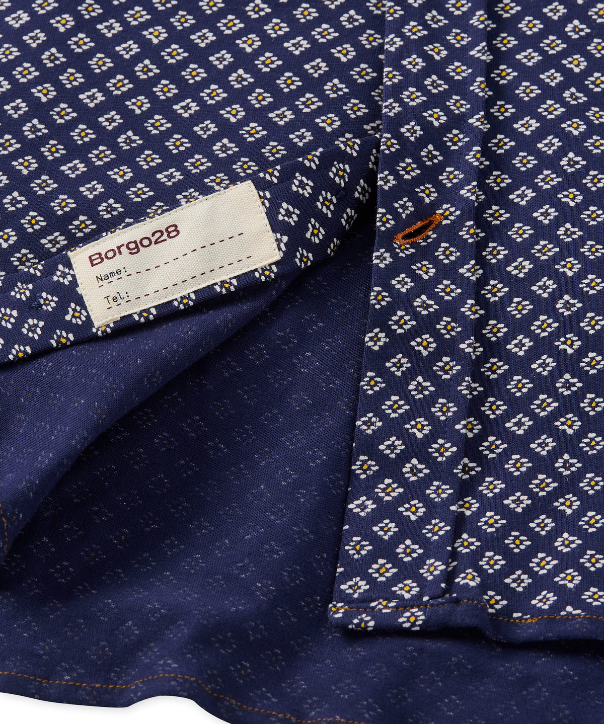 Cotton Knit Diamond Print Short Sleeve Sport Shirt