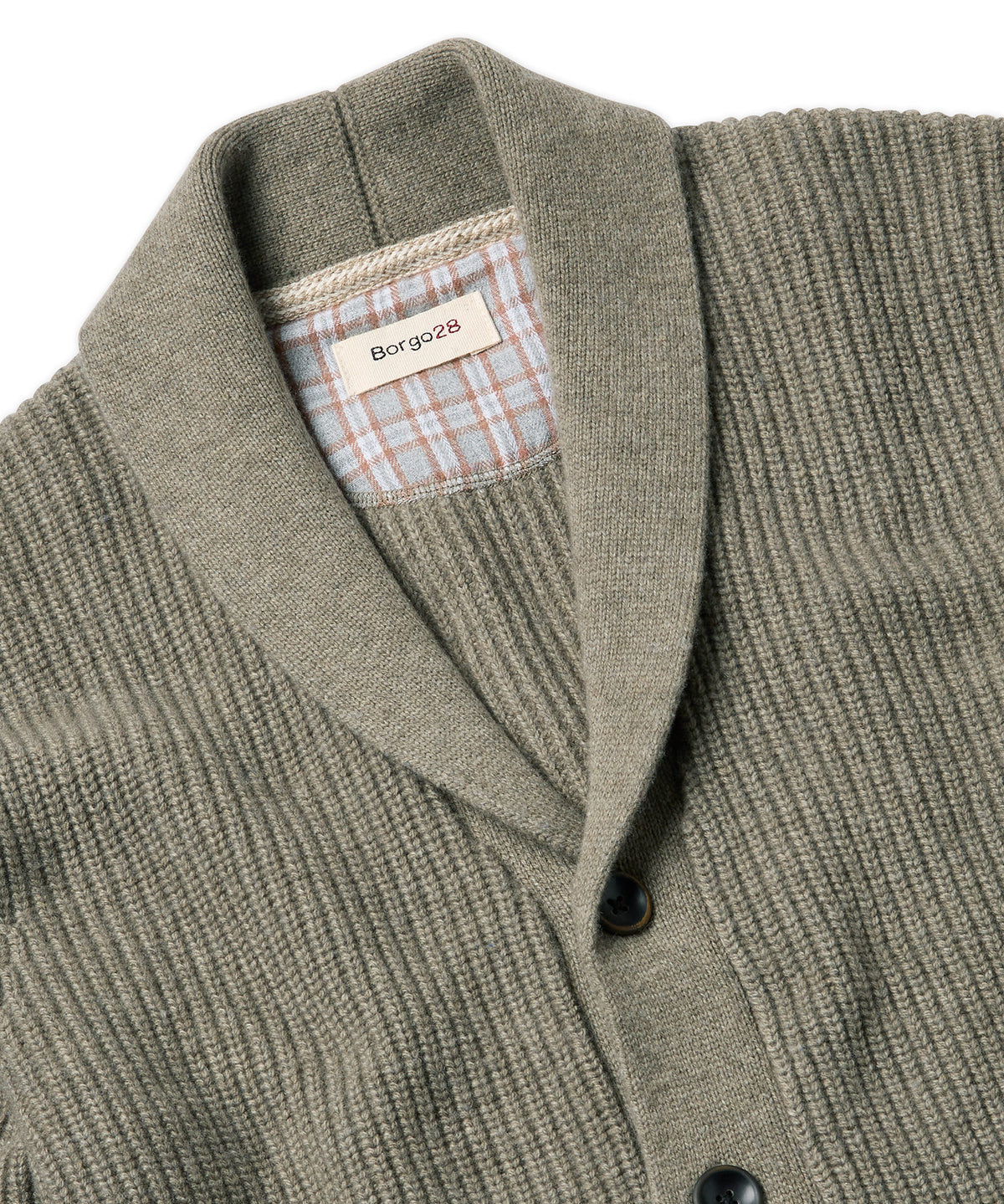 Wool Blend Shawl-Collar Cardigan