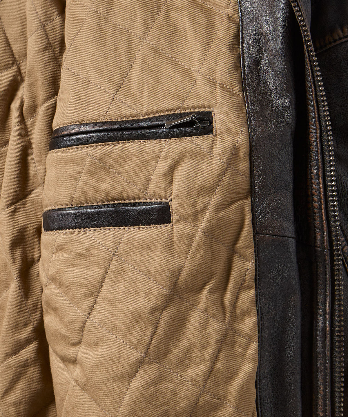 Stonewashed Leather Bomber with Sherpa Collar