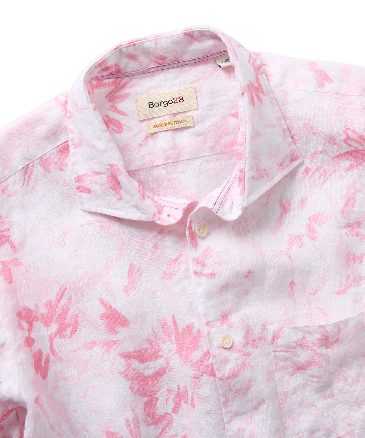 Merlino Flower Long Sleeve Linen Sport Shirt