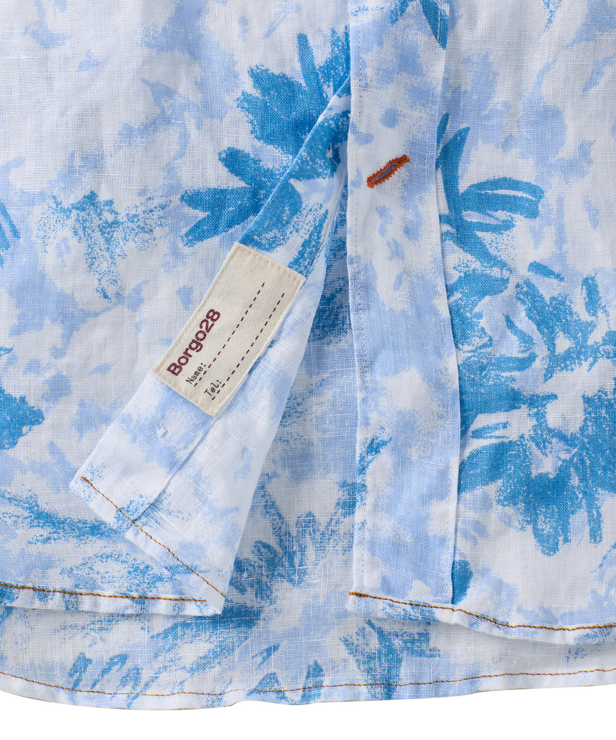 Merlino Flower Short-Sleeve Linen Sport Shirt